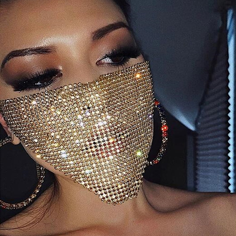 Crystal Masquerade Face Mask Jewelry