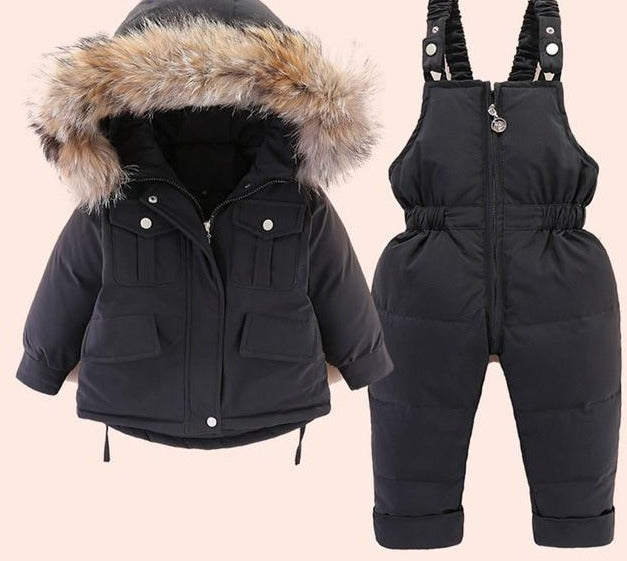 2pcs Winter Warm Baby Jacket and Jumpsuit