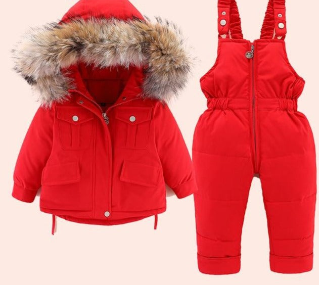 2pcs Winter Warm Baby Jacket and Jumpsuit