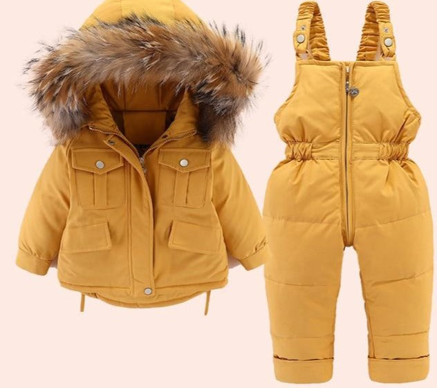 2pcs Winter Warm Baby Jacket and Jumpsuit