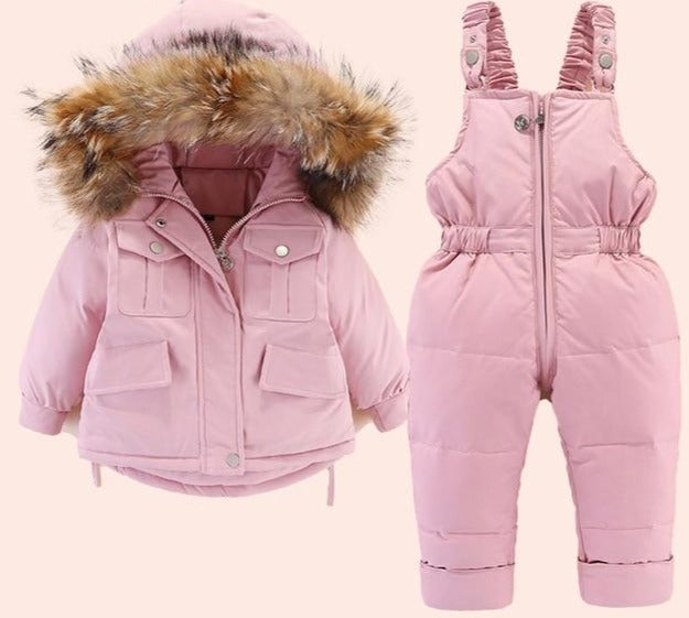 2pcs Winter Warm Baby Jacket and Jumpsuit