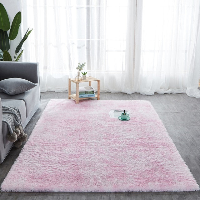 Tie-Dye Faux Soft Fur Plush Rug