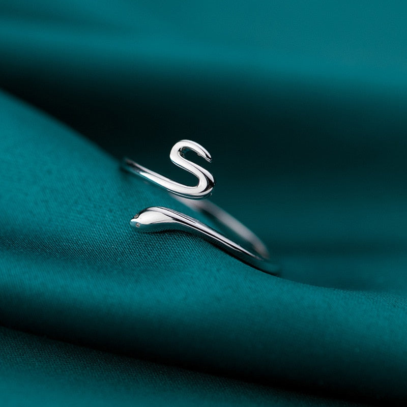 Snake 925 Sterling Silver Adjustable Ring