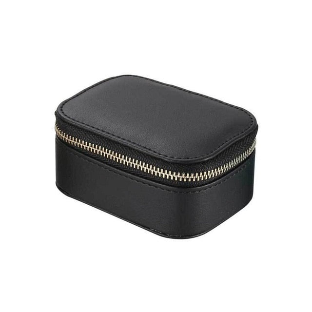 Faux PU Leather Portable Jewelry Box