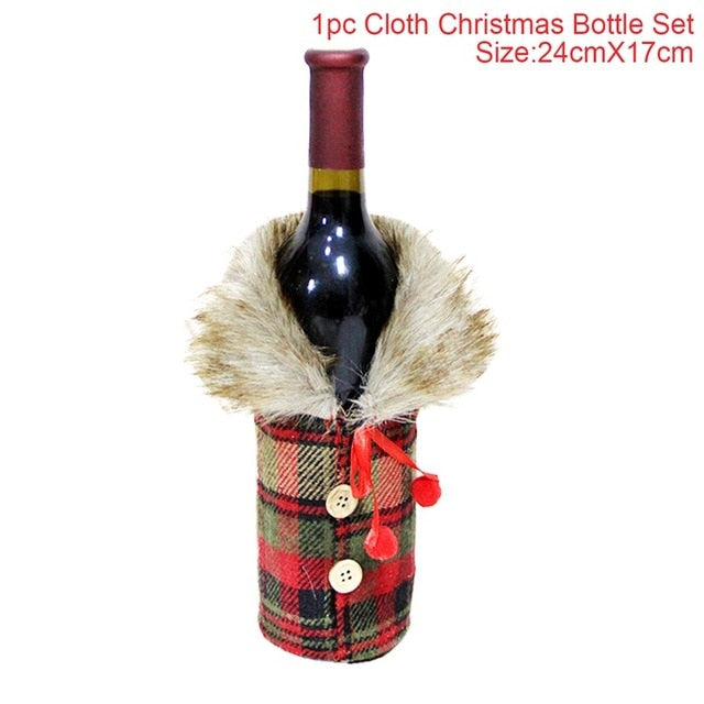 Christmas Wine Bottle Cover Decor