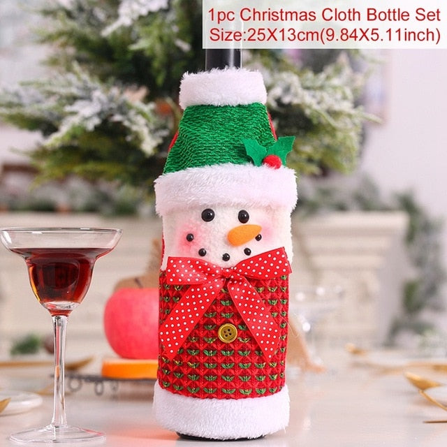 Christmas Wine Bottle Cover Decor