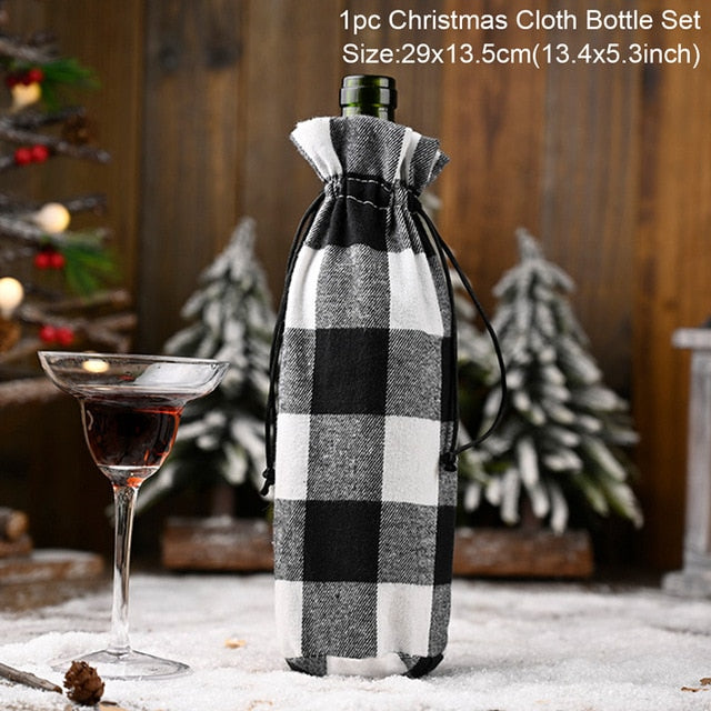 Christmas Wine Bottle Cover Decor