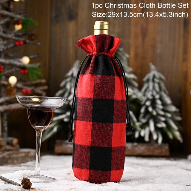 Christmas Wine Bottle Cover Decor