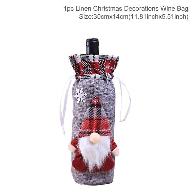 Christmas Wine Bottle Cover Decor