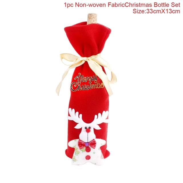 Christmas Wine Bottle Cover Decor