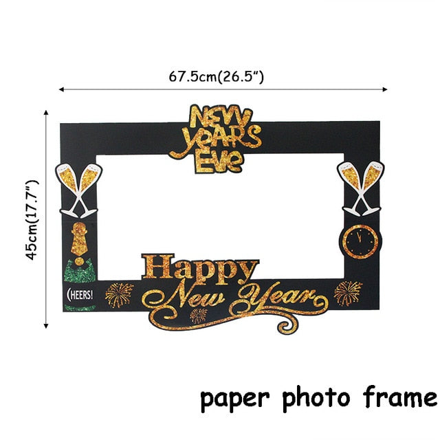 Happy New Year Photobooth Frame Party Supplies