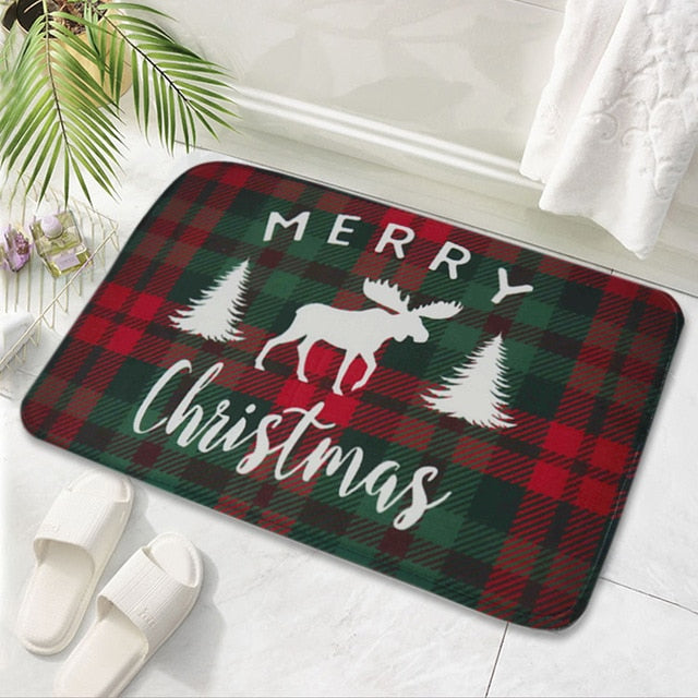 Merry Christmas Bath Mat Flannel Decorations