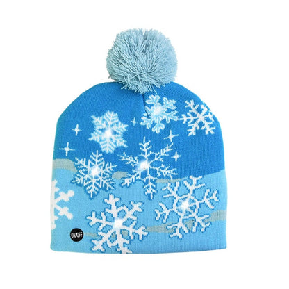 LED Christmas Hat Sweater Knitted Beanie Light Up