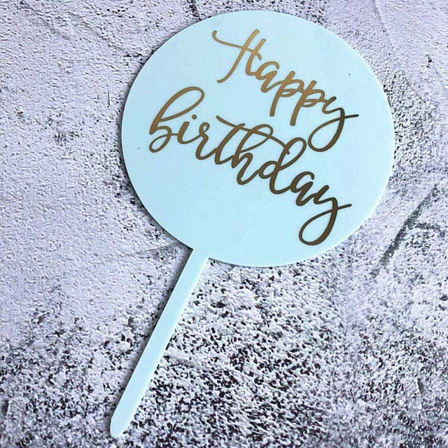 Colorful Circle Happy Birthday Acrylic Cake Topper Decoration