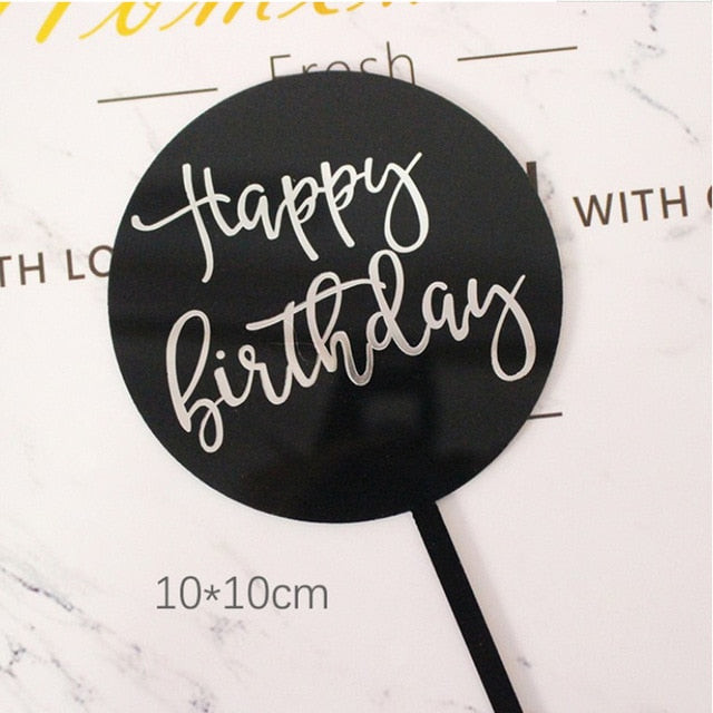 Colorful Circle Happy Birthday Acrylic Cake Topper Decoration