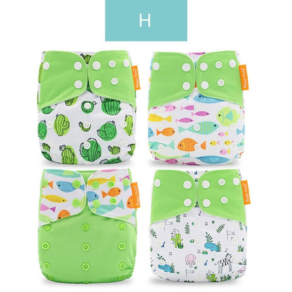 4pcs/Set Washable Eco-Friendly Cloth Diaper