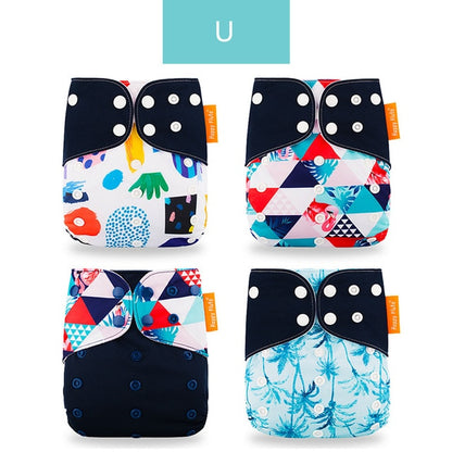 4pcs/Set Washable Eco-Friendly Cloth Diaper