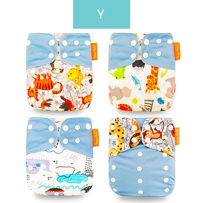 4pcs/Set Washable Eco-Friendly Cloth Diaper