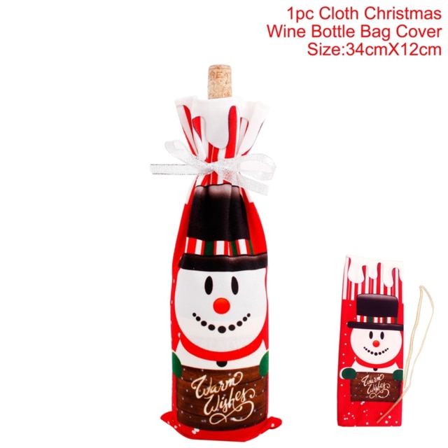 Christmas Wine Bottle Cover Decor