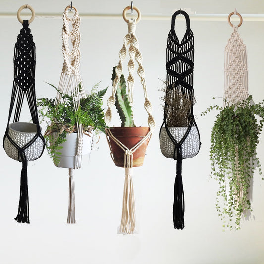 Macrame Plant Hanger Pot Tray