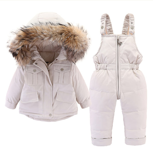 2pcs Winter Warm Baby Jacket and Jumpsuit