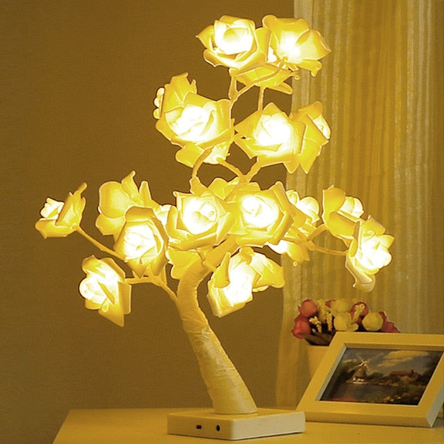 LED Tree Rose Romantic Night Lamp