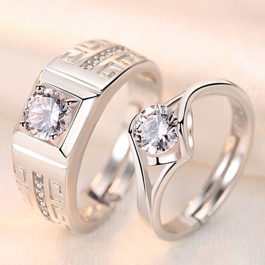 2 Pair Silver Plated Classic Rings