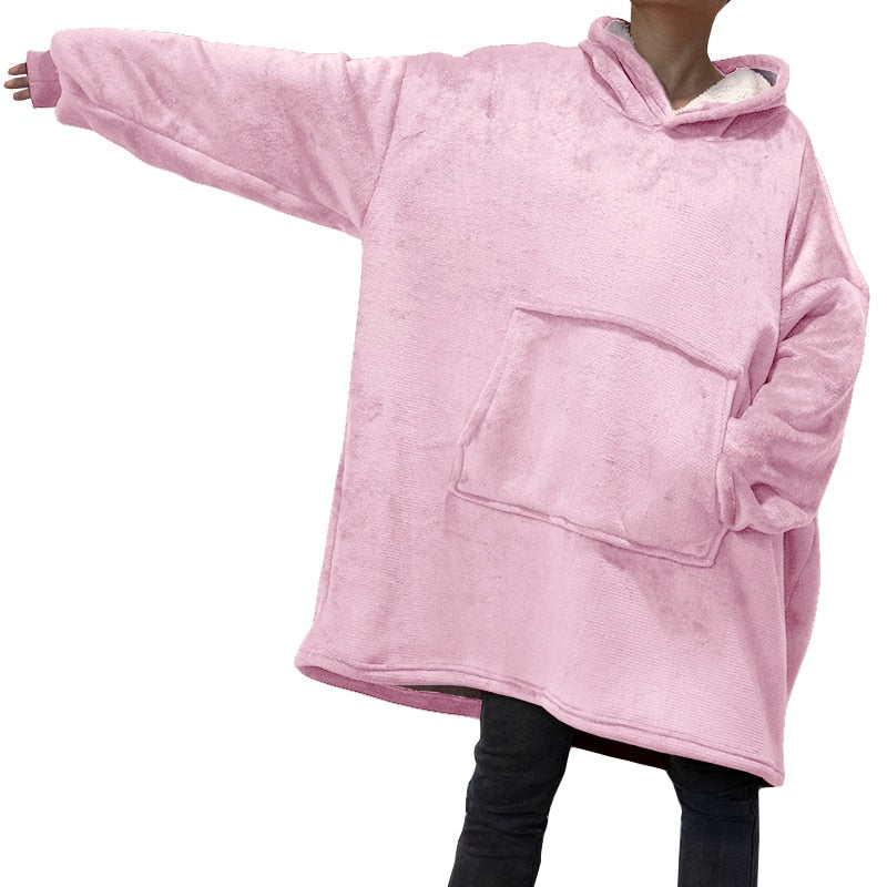 Winter Oversized Hoodies Fleece Warm TV Blanket