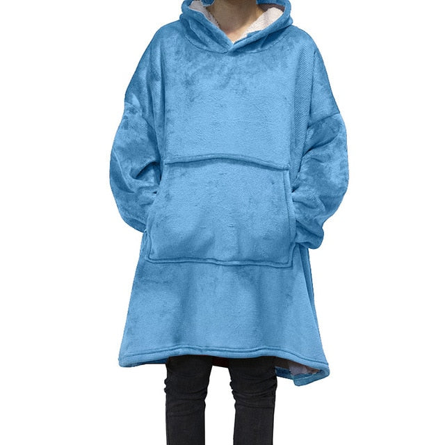 Winter Oversized Hoodies Fleece Warm TV Blanket