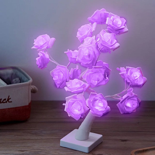 LED Tree Rose Romantic Night Lamp
