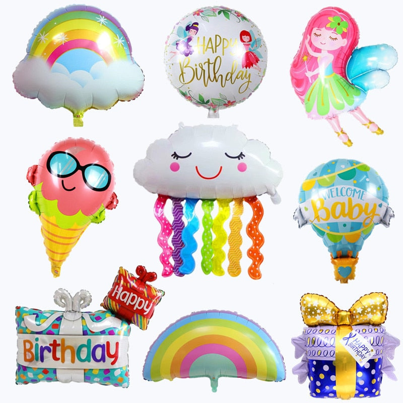 Colorful Rainbow Tassel Cloud Fairy Foil Birthday Balloon