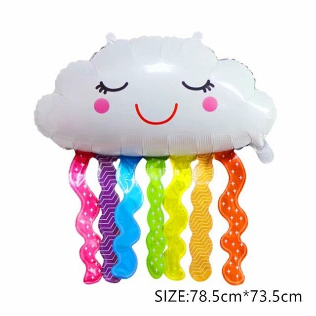 Colorful Rainbow Tassel Cloud Fairy Foil Birthday Balloon