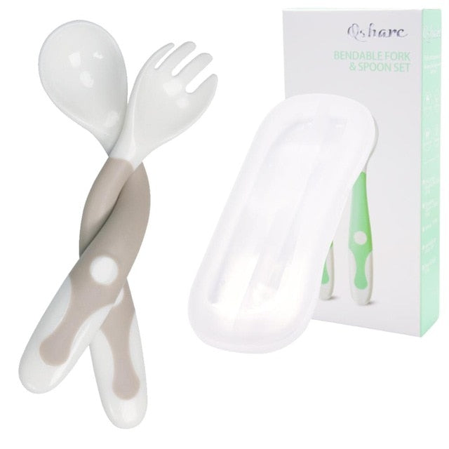 Baby Duck Silicone Plate Bib Spoon Fork Set