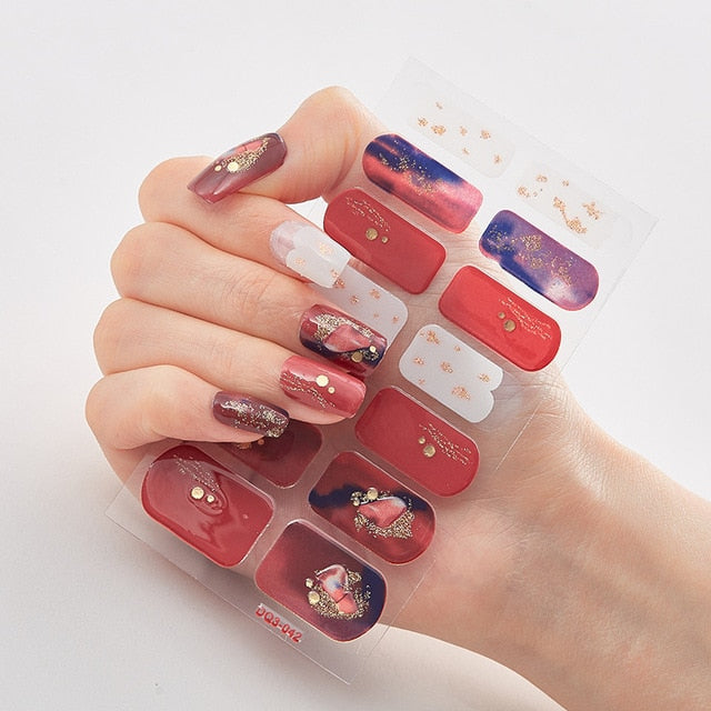 Multicolor Self Adhesive Nail Sticker Strips