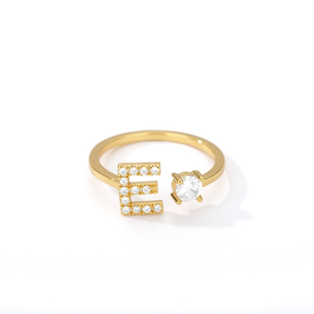 Name Initial A-Z 26 Gold Letter Rings