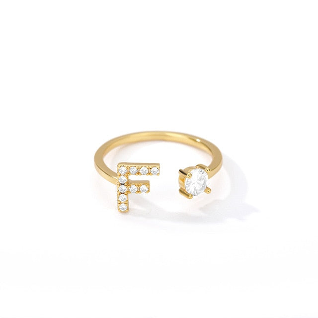 Name Initial A-Z 26 Gold Letter Rings