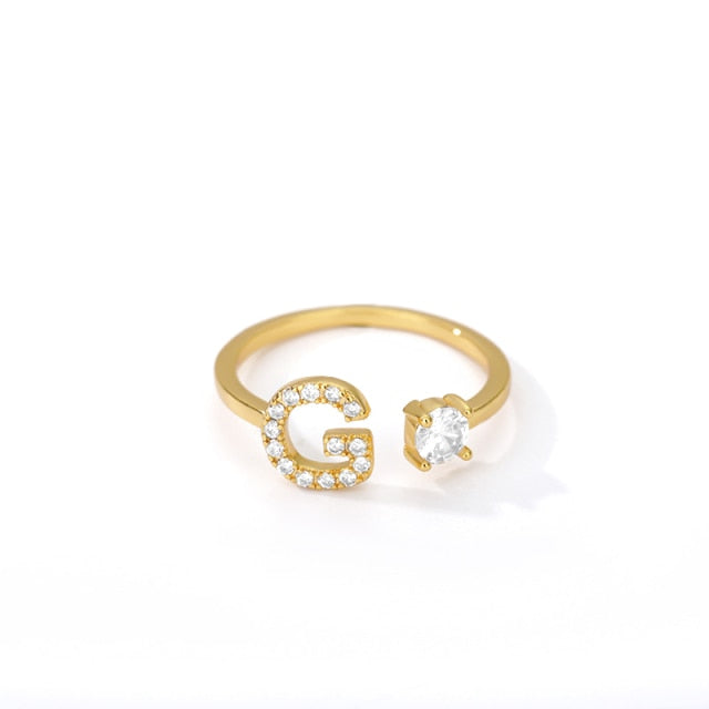 Name Initial A-Z 26 Gold Letter Rings