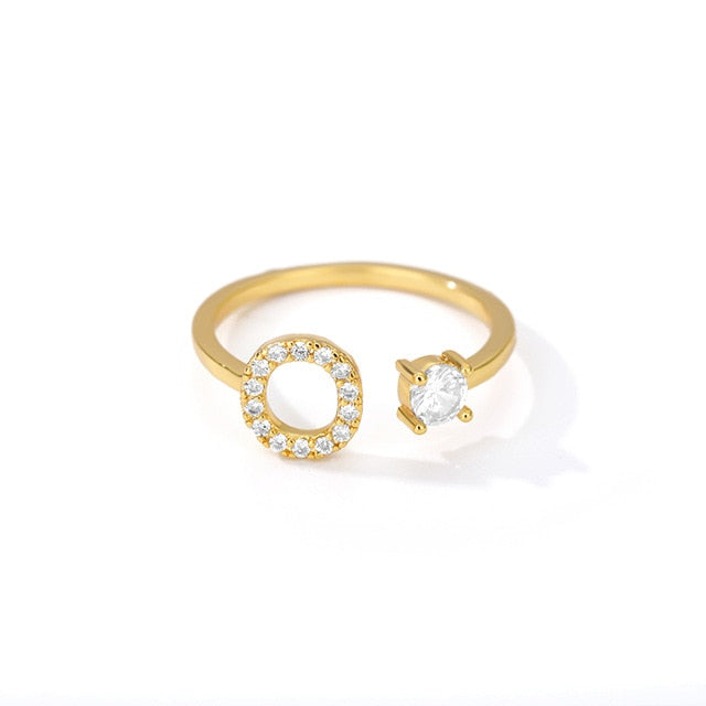 Name Initial A-Z 26 Gold Letter Rings