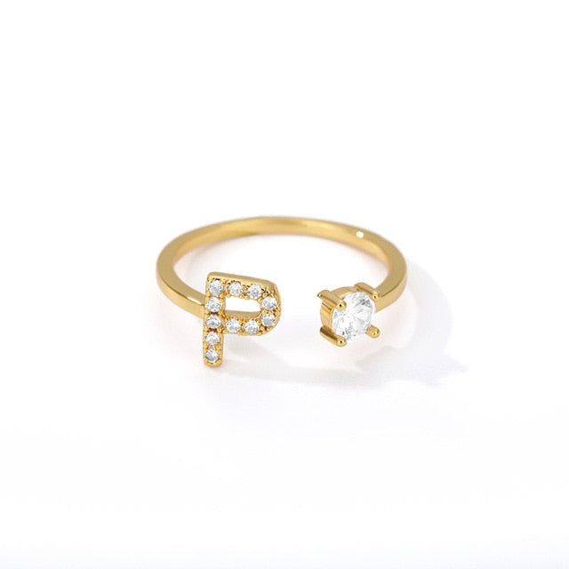 Name Initial A-Z 26 Gold Letter Rings