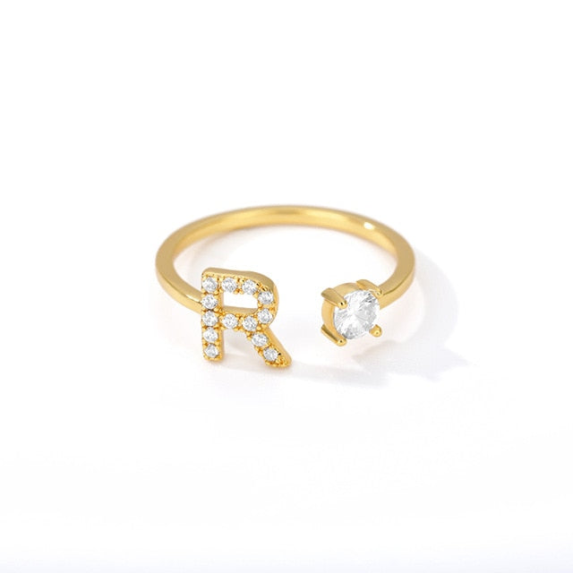 Name Initial A-Z 26 Gold Letter Rings