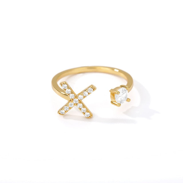 Name Initial A-Z 26 Gold Letter Rings