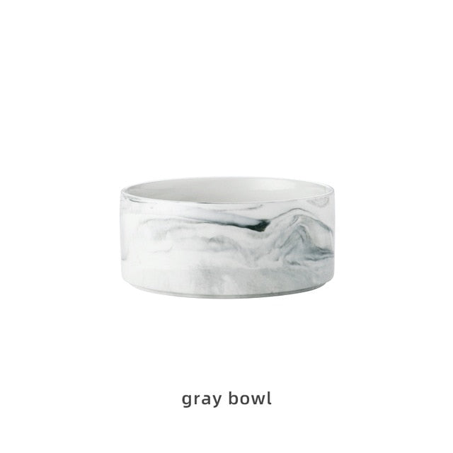 Pet Ceramic Marble Bowl With Raised Stand