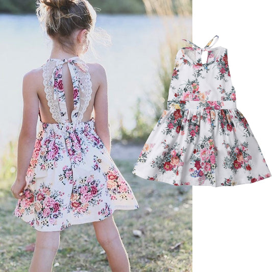 Floral Printed Summer Dress for Girl