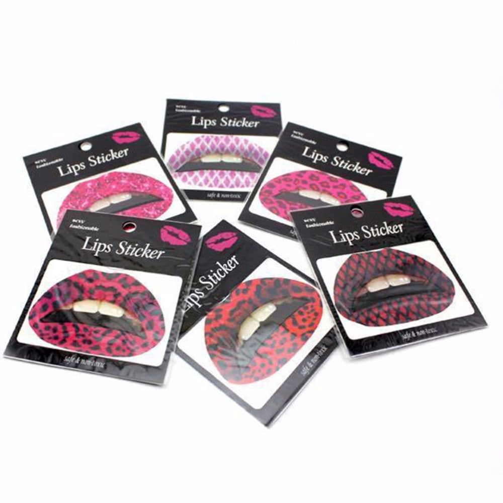 3Pc Colorful Makeup Temporary Lips Tattoo Sticker