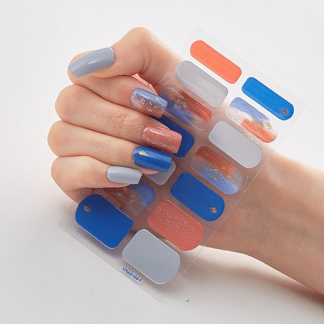 DIY Multicolor Nail Adhesive Wraps