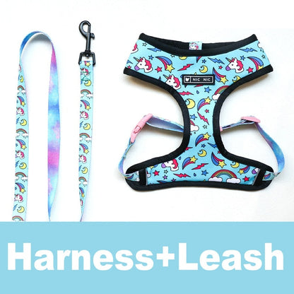Tropical Vest Harness Leash Set for Small Medium Dogs