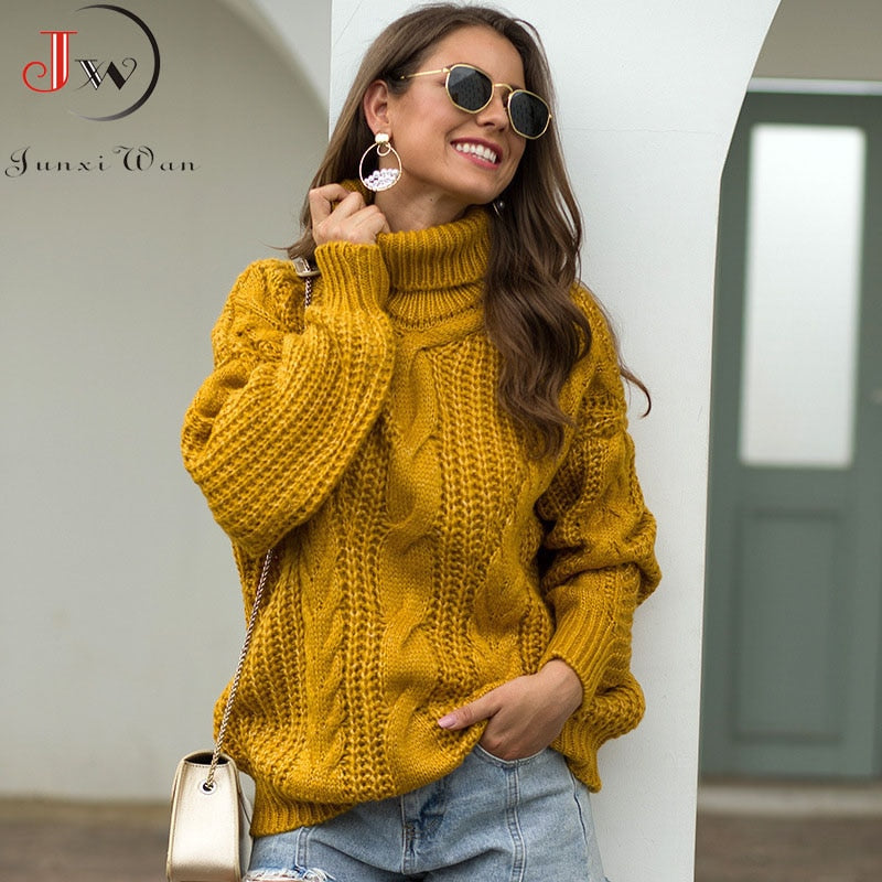 Warm Knitted Turtleneck Loose Oversized Sweater