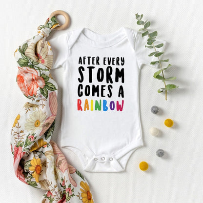 After Every Storm Comes A Rainbow Baby Onesie