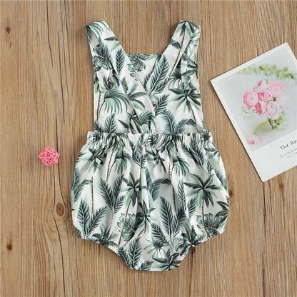 Rainbow Baby Summer Palm Tree Rompers