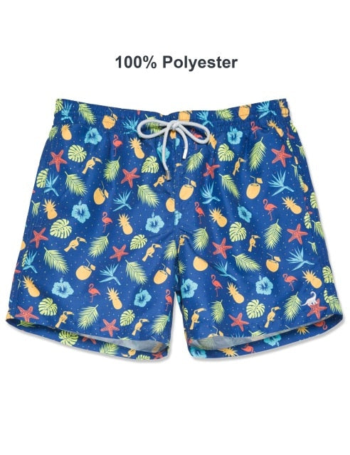 Mens Tropical Shorts Swim Trunks Quick Dry